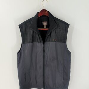 Greg Norman For Tasso Elba Full Zip Microfleece Jacket Vest‎ Black Gray Size M